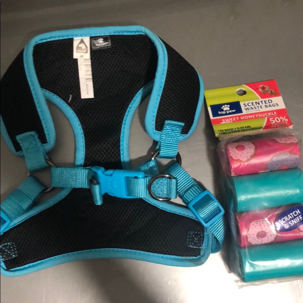 Dog Harness and Waste bag bundle